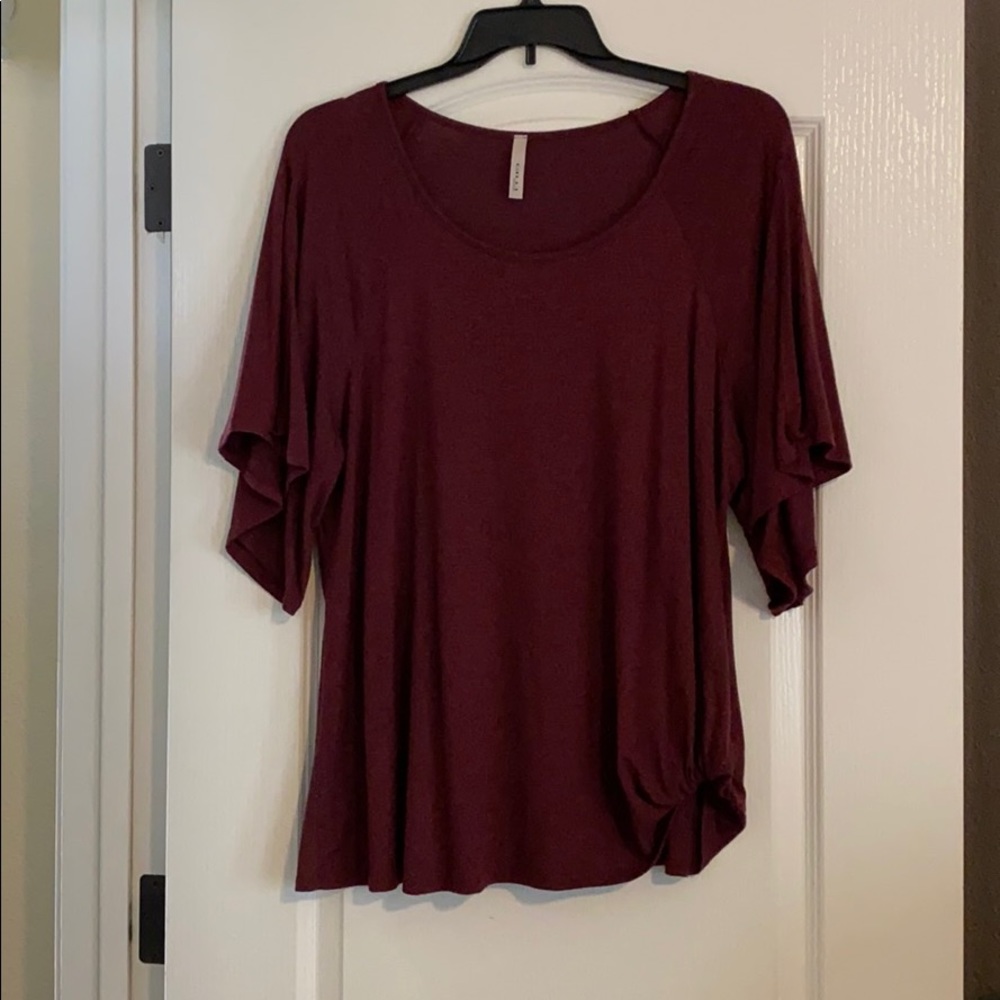 Burgundy top